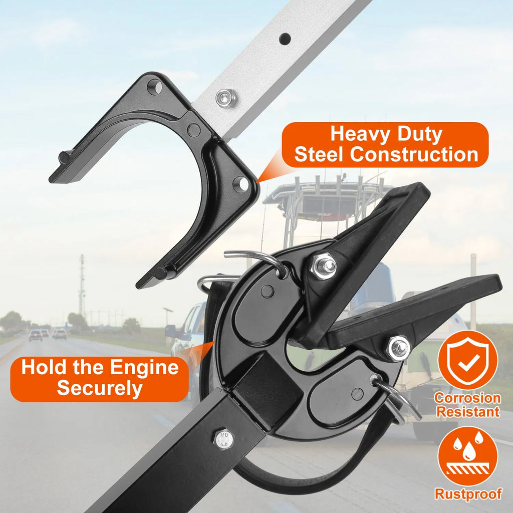 Adjustable Transom Saver 28-40 in, Heavy Duty Outboard Motor Support, Fits Up to 100 HP