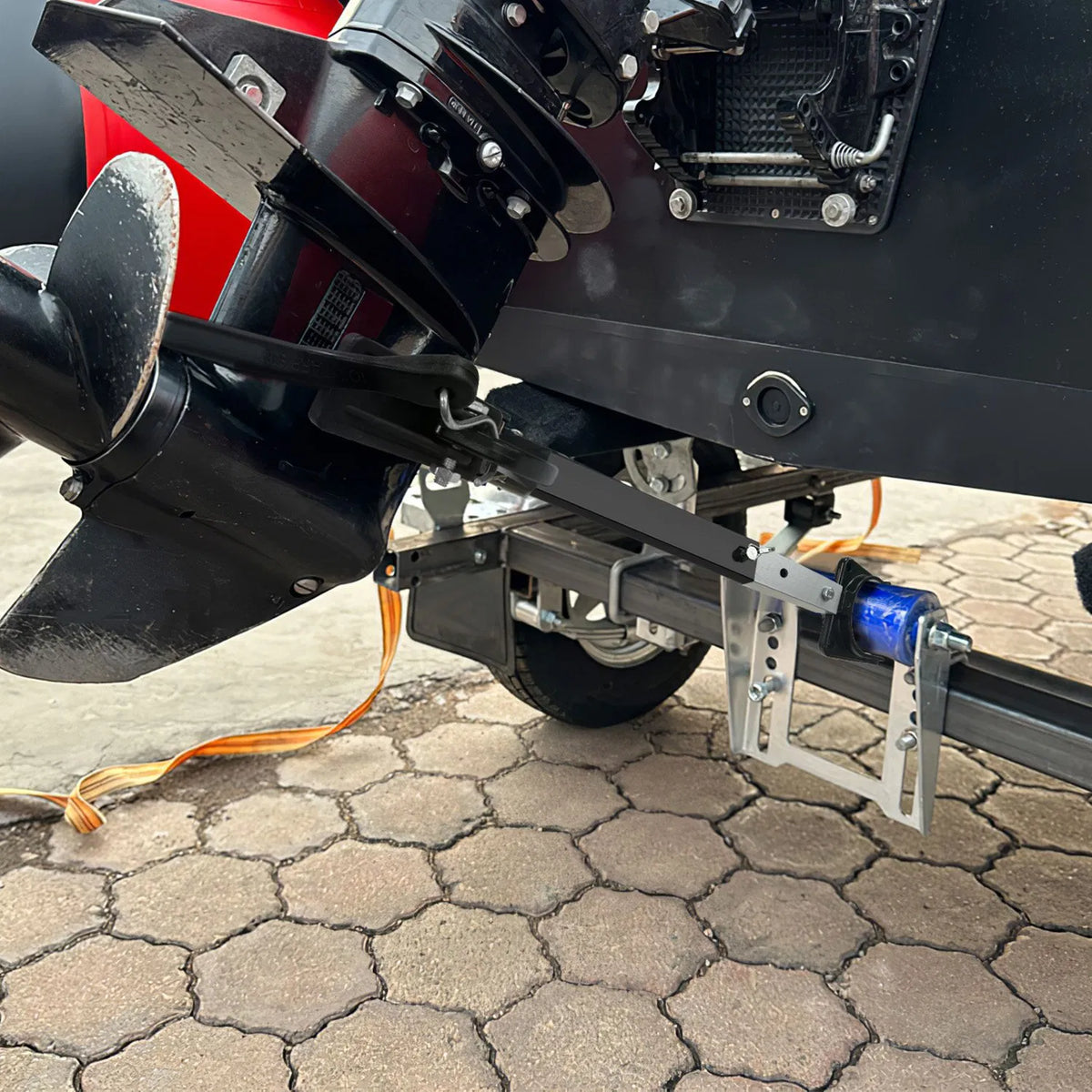 Adjustable Transom Saver 28-40 in, Heavy Duty Outboard Motor Support, Fits Up to 100 HP