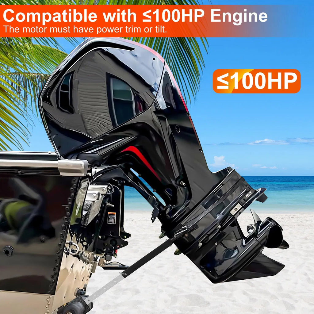Adjustable Transom Saver 28-40 in, Heavy Duty Outboard Motor Support, Fits Up to 100 HP