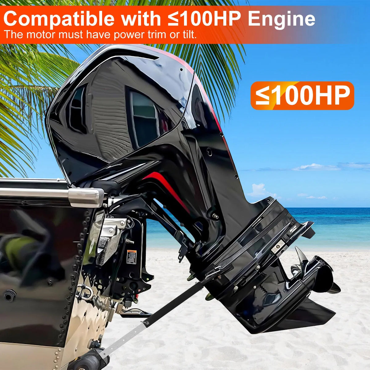 Adjustable Transom Saver 28-40 in, Heavy Duty Outboard Motor Support, Fits Up to 100 HP