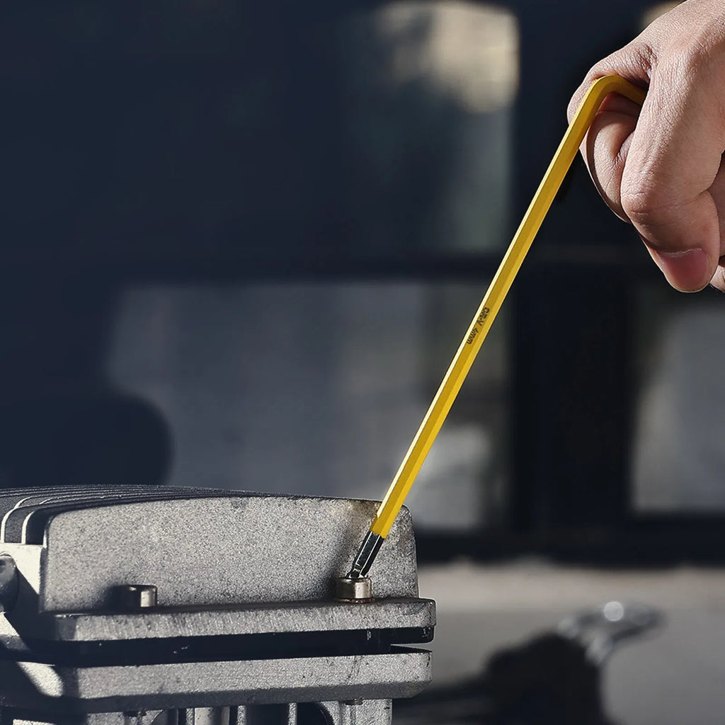 22‑Piece Color‑Coded Hex Key Allen Wrench Set, Metric & SAE Ball‑End Long Arm L‑Keys with Foldable Storage Holder for Repair Work
