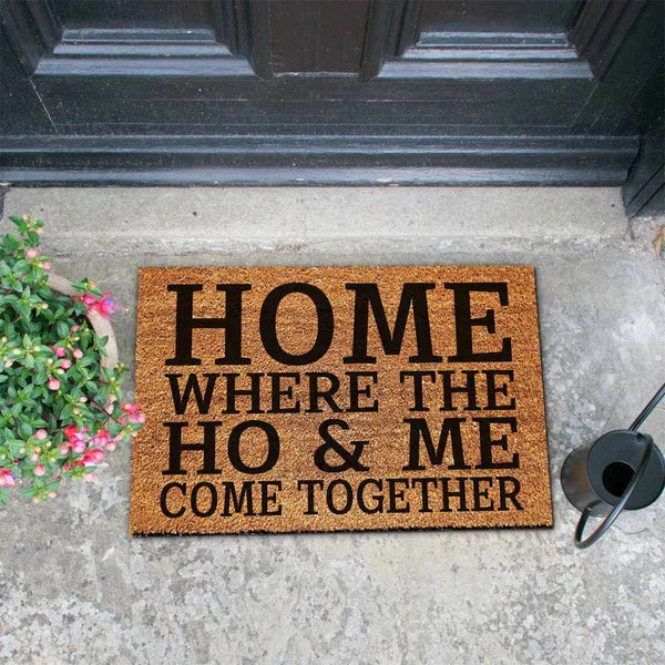 Home, Where I Meet The Lord Funny Coir Doormat, Non-Slip Front Porch Welcome Mat 23.6×15.7in, Housewarming Gift