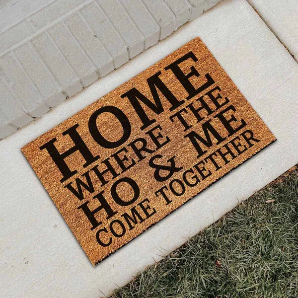 Home, Where I Meet The Lord Funny Coir Doormat, Non-Slip Front Porch Welcome Mat 23.6×15.7in, Housewarming Gift
