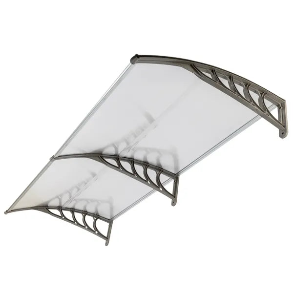 AEELLEEA-Window Door Awning Canopy, Polycarbonate Rain Sun Shelter with ABS Aluminum Bracket, 78.74x37.8in Outdoor