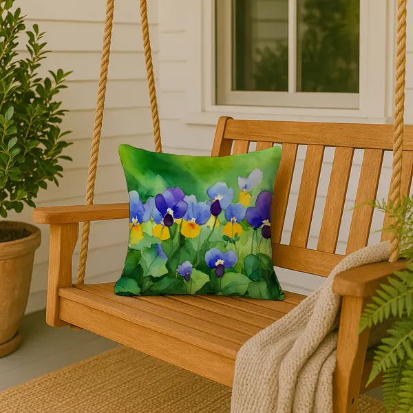 Aeelleea Illinois Violet Watercolor Pillow 18x18 Machine Washable Indoor Outdoor