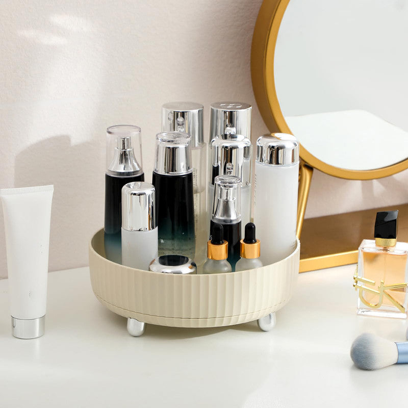 360 Degree Rotating Makeup Organizer Tray, Lazy Susan Perfume and Skincare Storage Organizer for Vanity, Dresser and Bathroom Countertop-cream