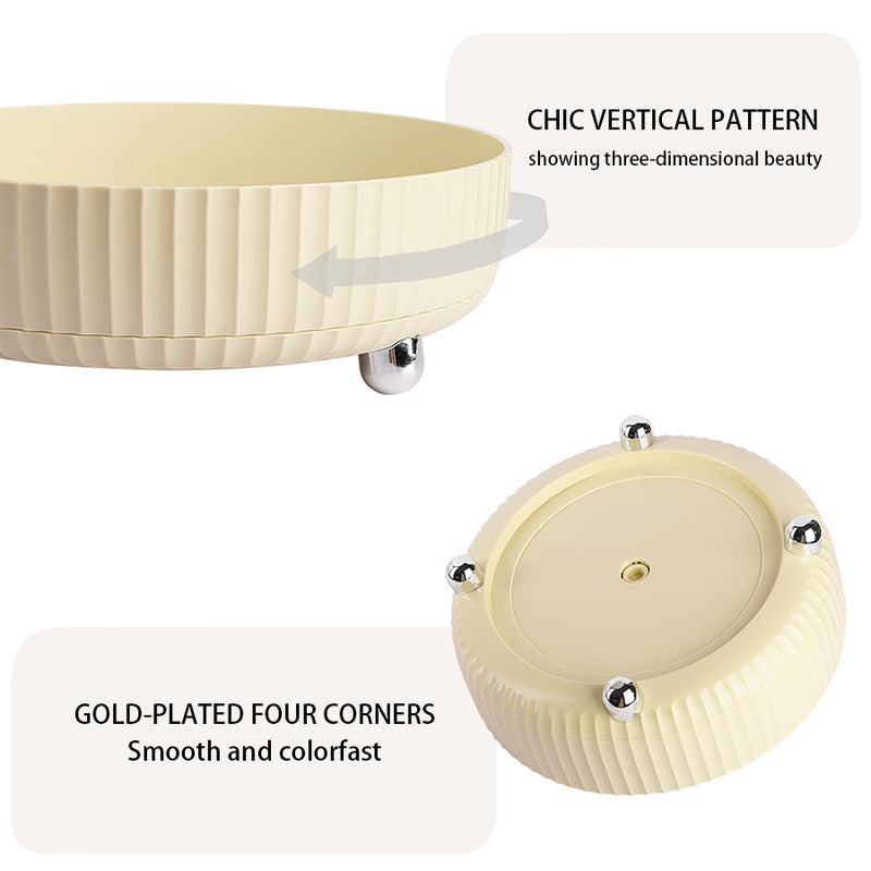 360 Degree Rotating Makeup Organizer Tray, Lazy Susan Perfume and Skincare Storage Organizer for Vanity, Dresser and Bathroom Countertop-cream
