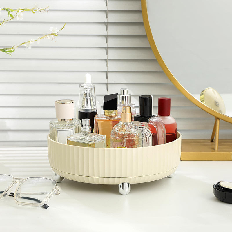360 Degree Rotating Makeup Organizer Tray, Lazy Susan Perfume and Skincare Storage Organizer for Vanity, Dresser and Bathroom Countertop-cream