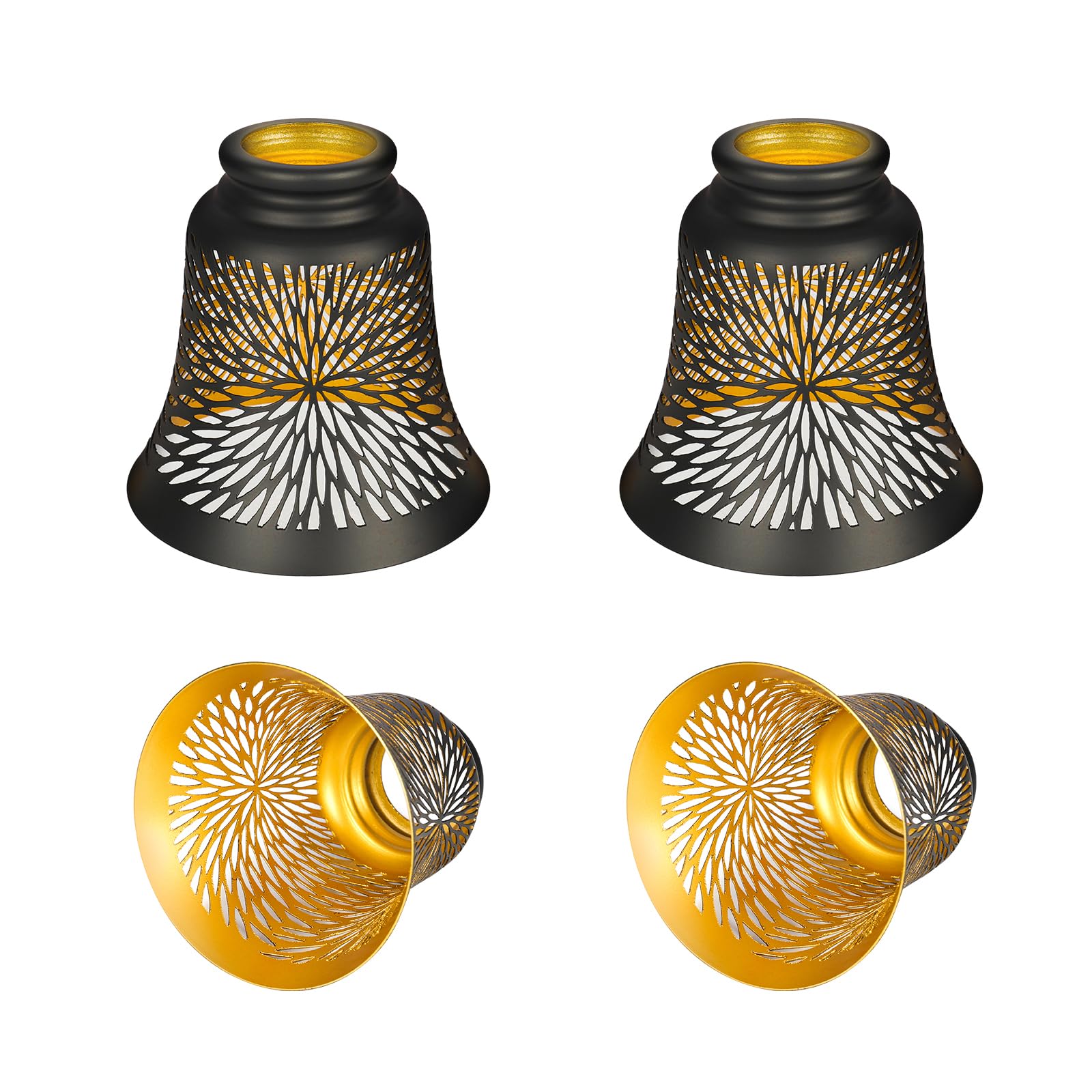 Chrysanthemum Etched Ceiling Fan Globes – 4 Pack & 4.5×4.75 Inch