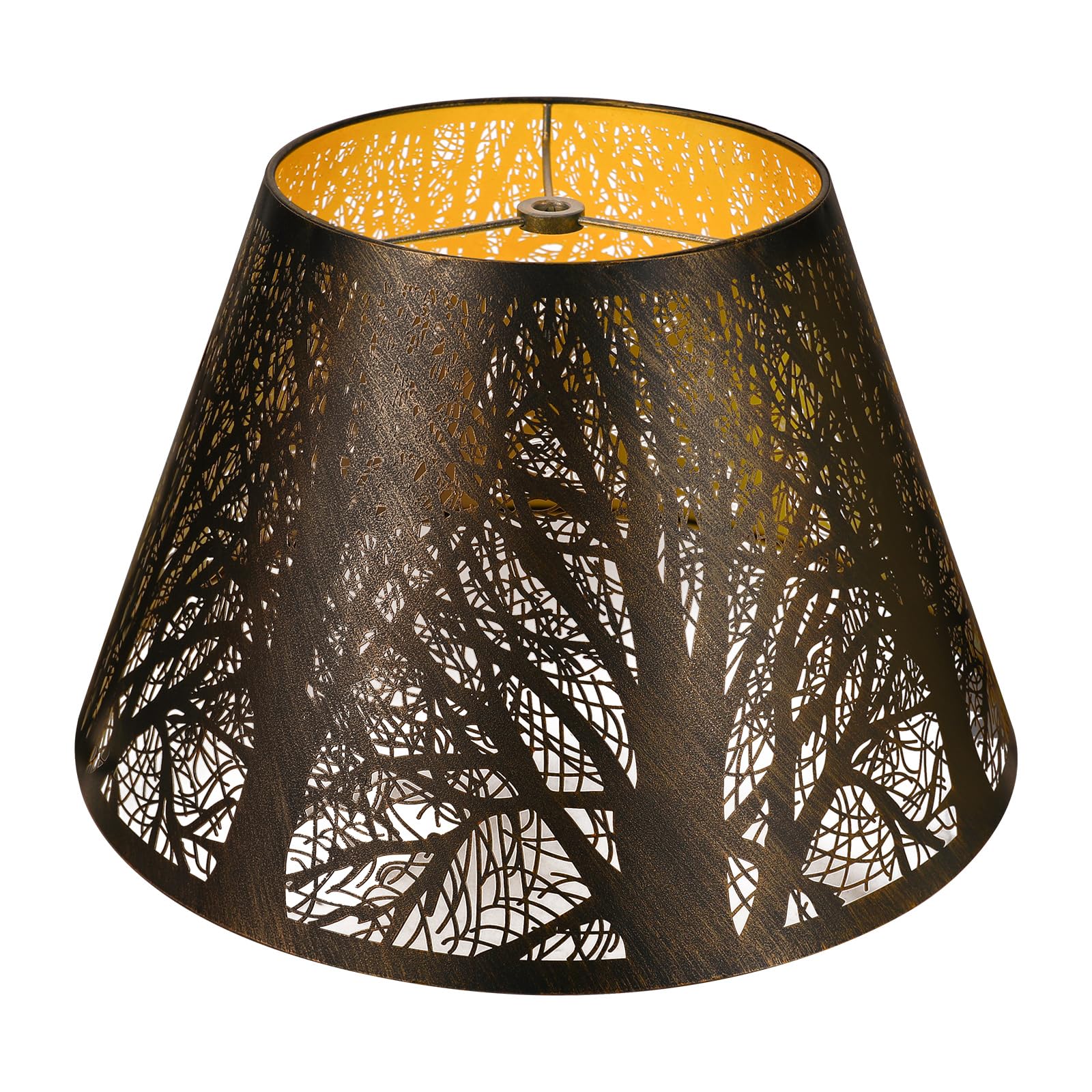 Bronze Gold Tree Pattern Barrel Lampshade – 7×13×7.8 Inch