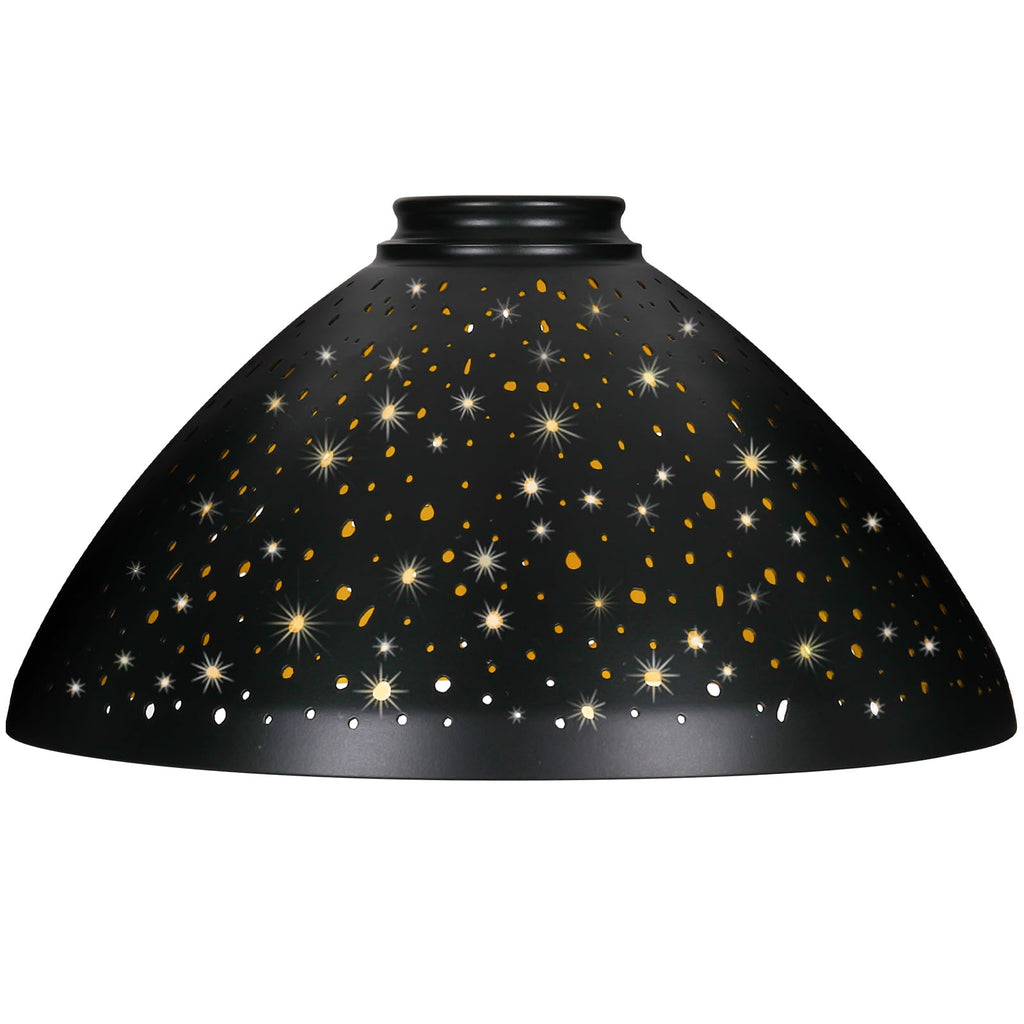 Torchiere Lamp Shade | Etched Stars Design with Screw-On Fitter