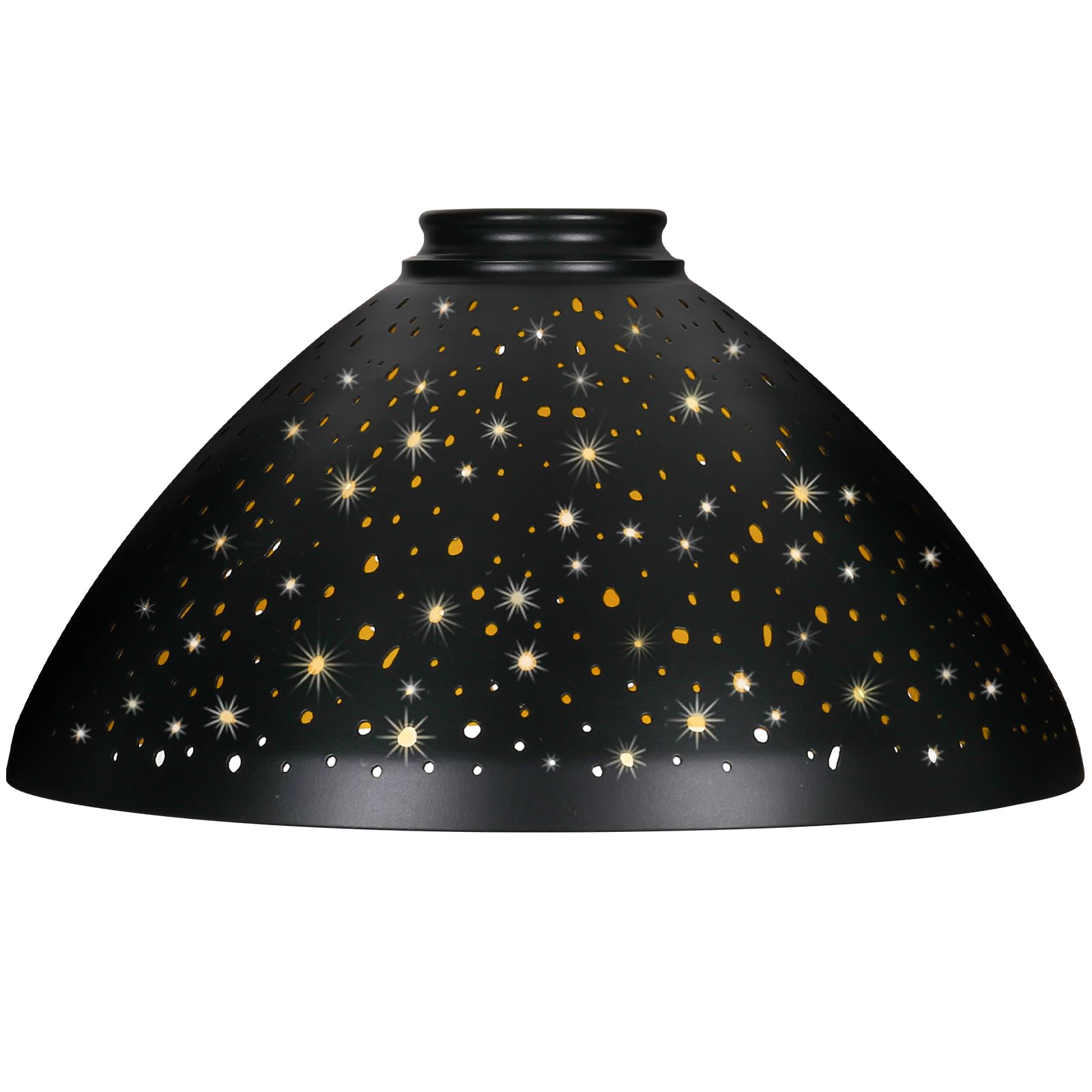 Torchiere Lamp Shade | Etched Stars Design with Screw-On Fitter