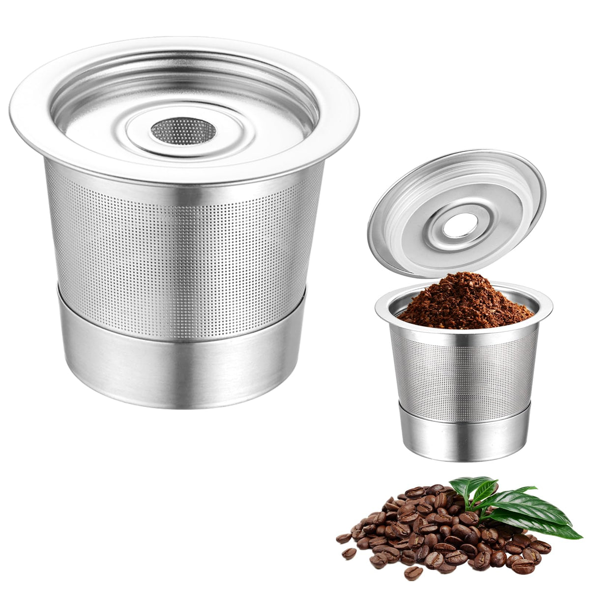 Reusable K Cups and Coffee Pods for Ninja Coffee Maker PB051 & CFP101/PB041, 304 Stainless Steel Reusable K Pod Permanent K Cups Filters Compatible with Ninja Coffee Maker, Coffee Accessories