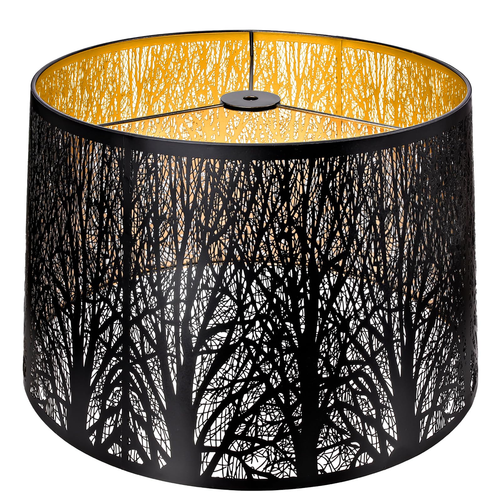 Metal Etched Tree Pattern Drum Lampshade – 12×14×10 Inch | Spider Fitter