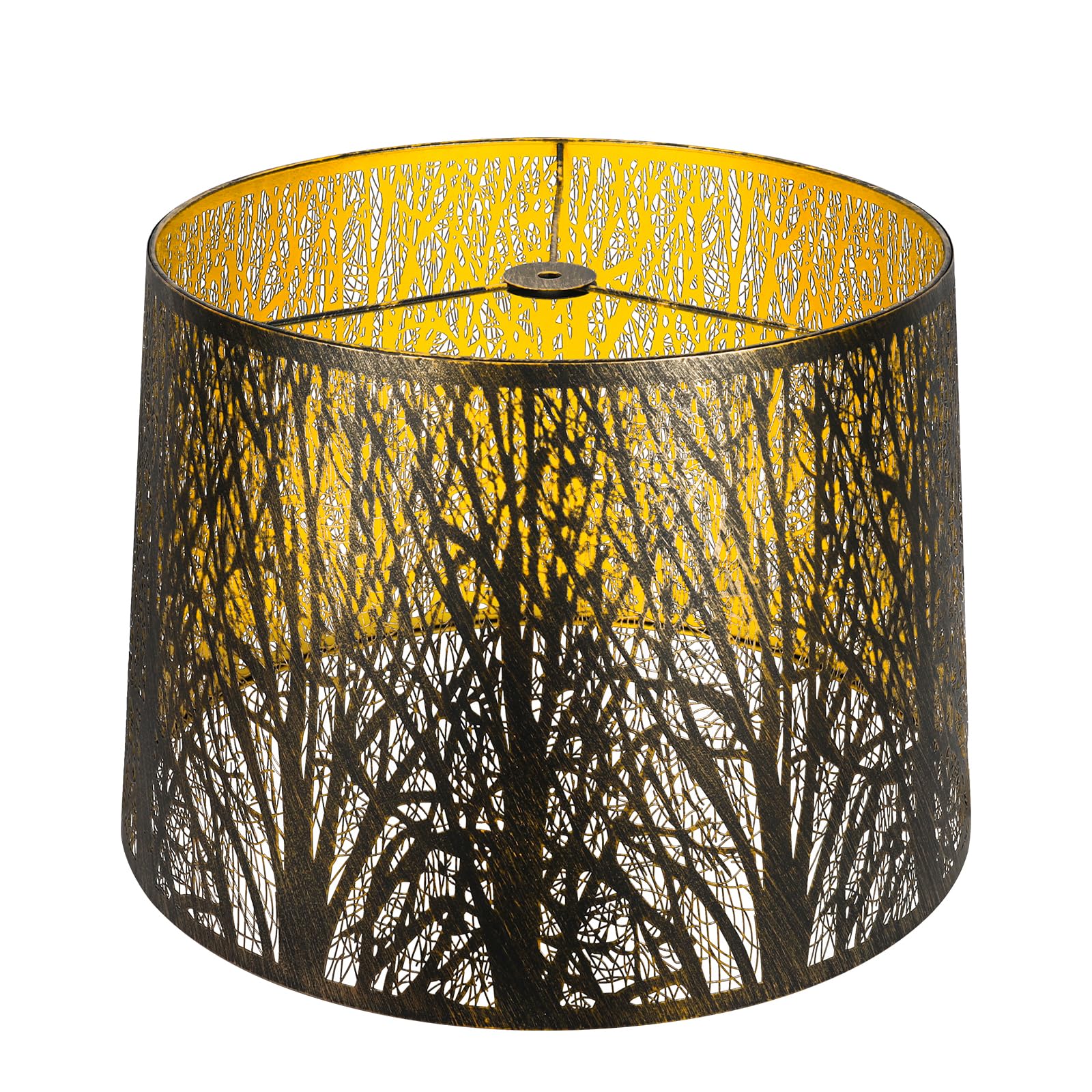 Forest Etched Lampshade – 14×16×11 Inch, Antique Bronze/Gold