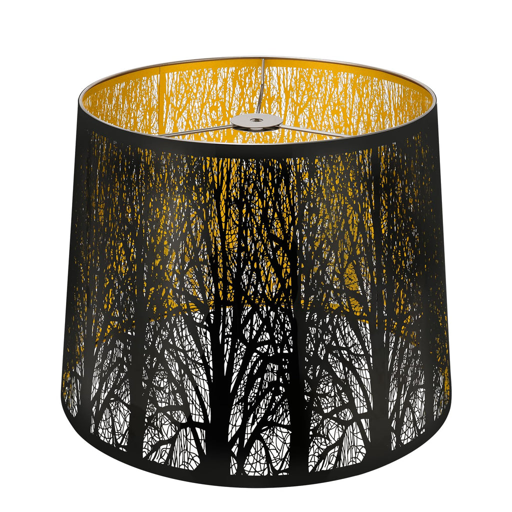 Stainless Steel Drum Lampshade | Etched Forest Design