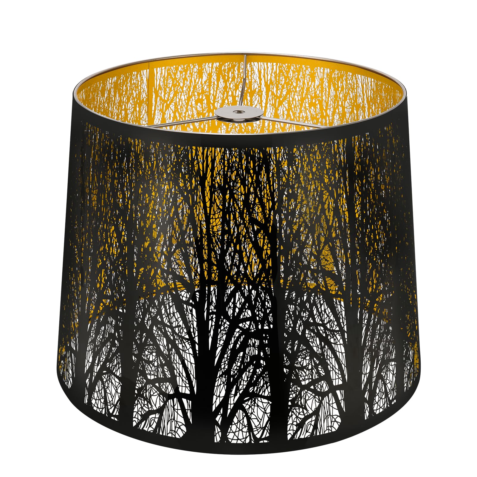 Stainless Steel Drum Lampshade | Etched Forest Design