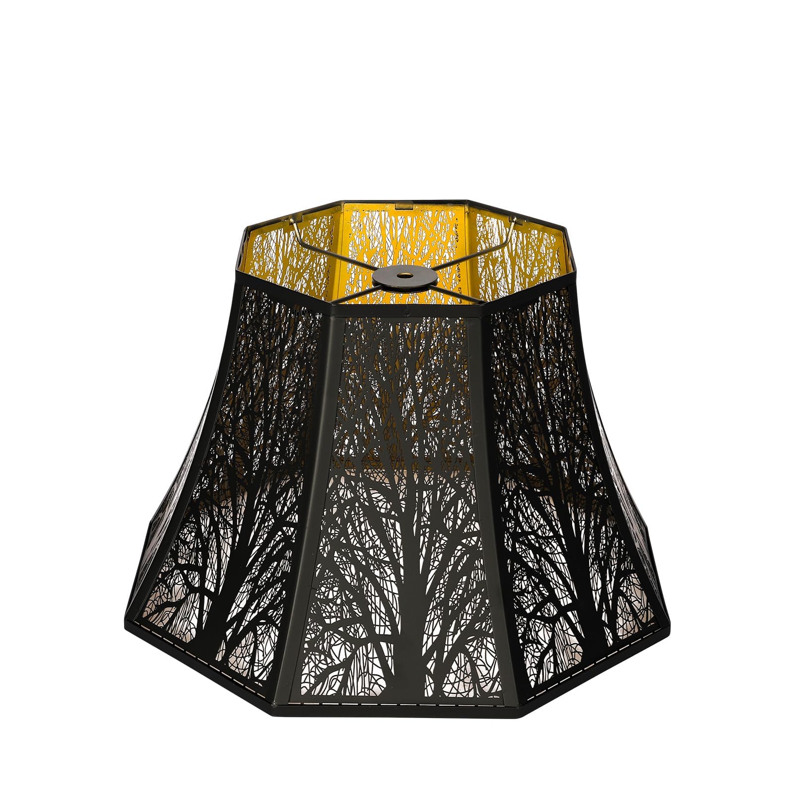 Octagonal Metal Lampshade | Etched Forest Design