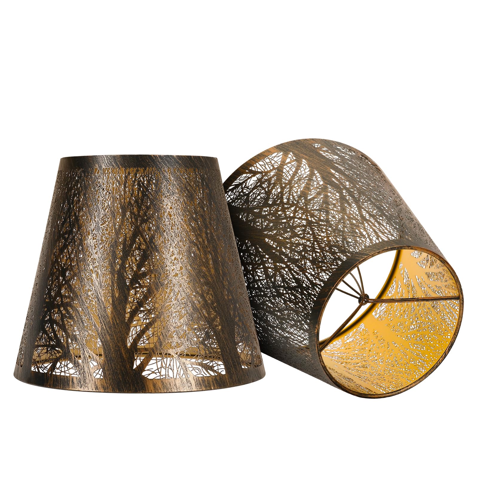 Clip-On Etched Forest Lampshade – 5×8×7 Inch