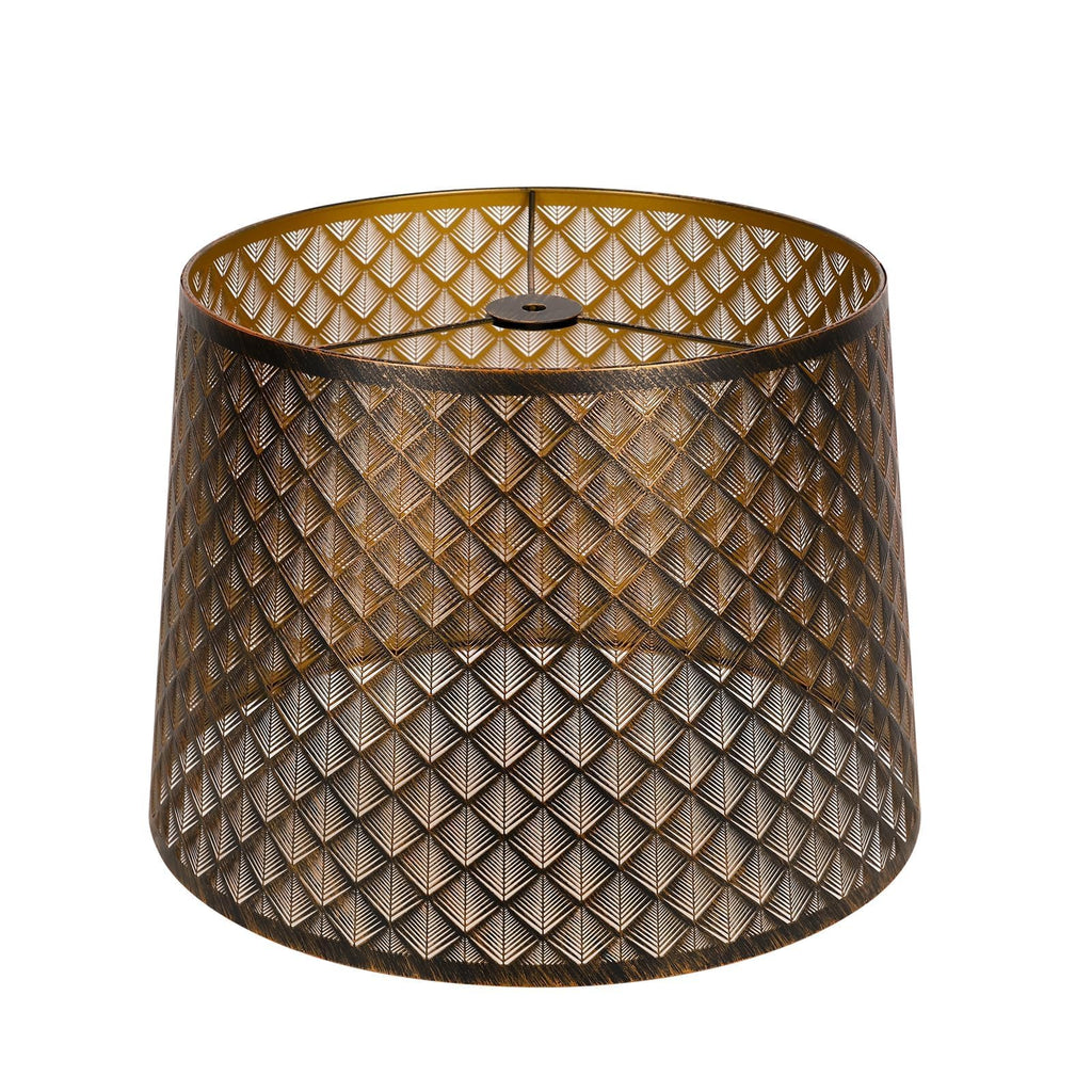 Arrow Design Etched Drum Lampshade – 12×14×10 Inch&Bronze Finish