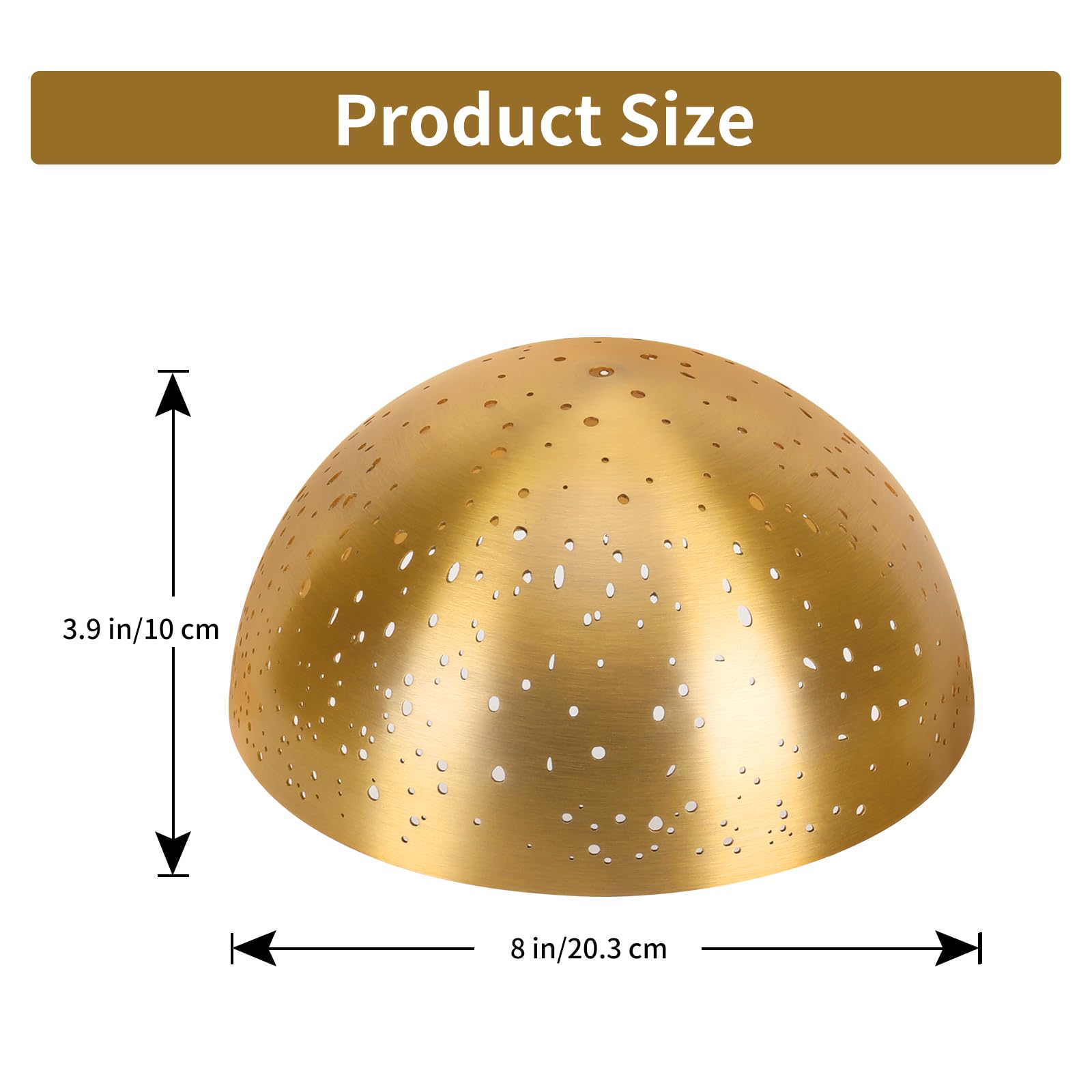 Clip-On Dome Lamp Shade | Hollowed Gold Design
