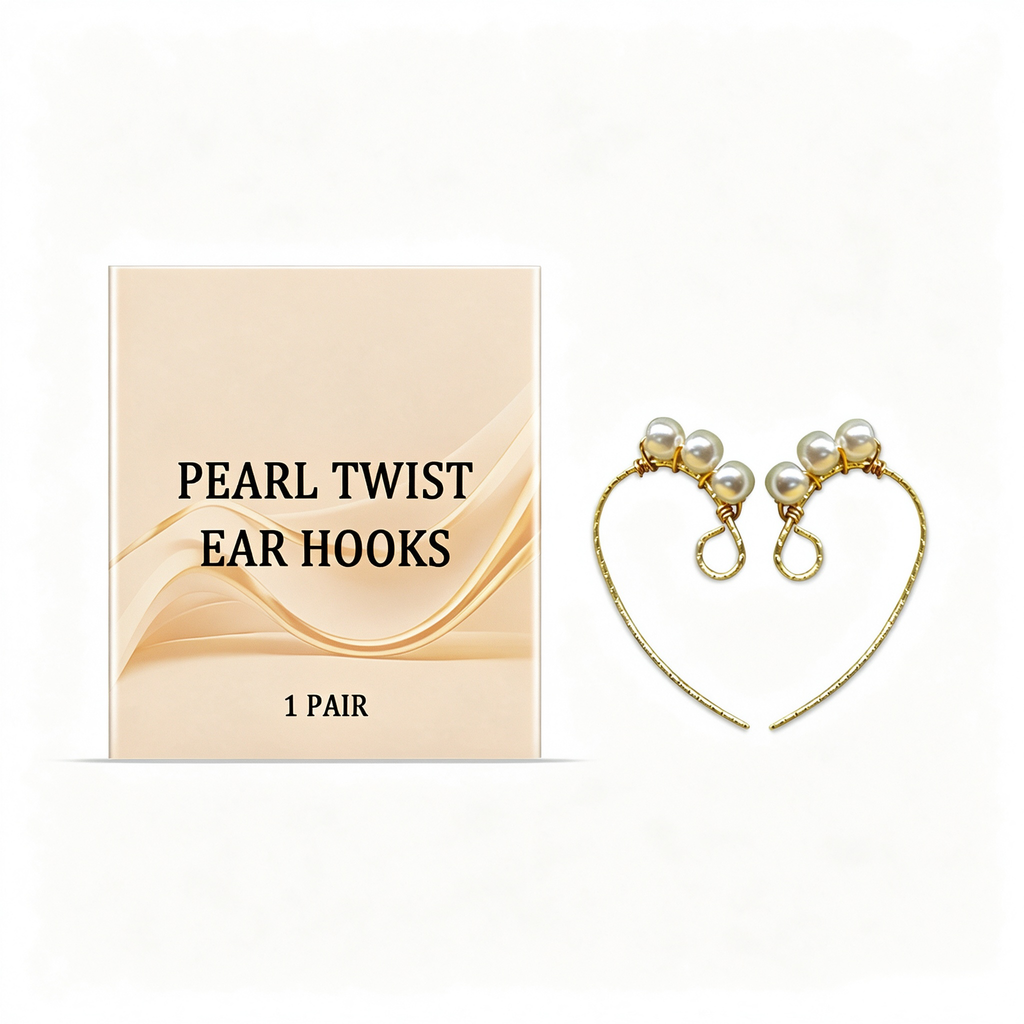 Gold Pearl Twist Ear Hooks for Women, Pearl Dangle Earrings, Jewelry for Wedding Bride, 1 Pair
