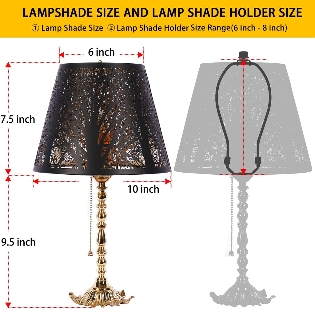 Barrel Tree Etched Metal Lampshade – 6×10×7.5 Inch