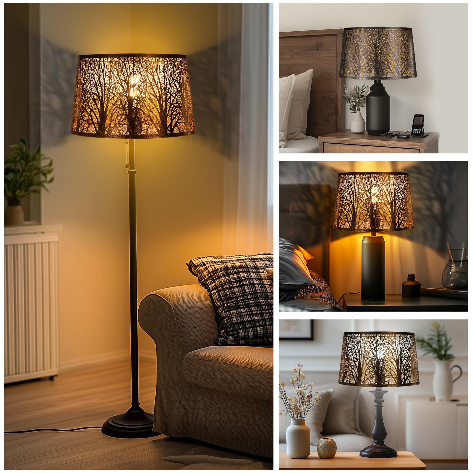 Gothic Oval Lampshade | Etched Forest Design