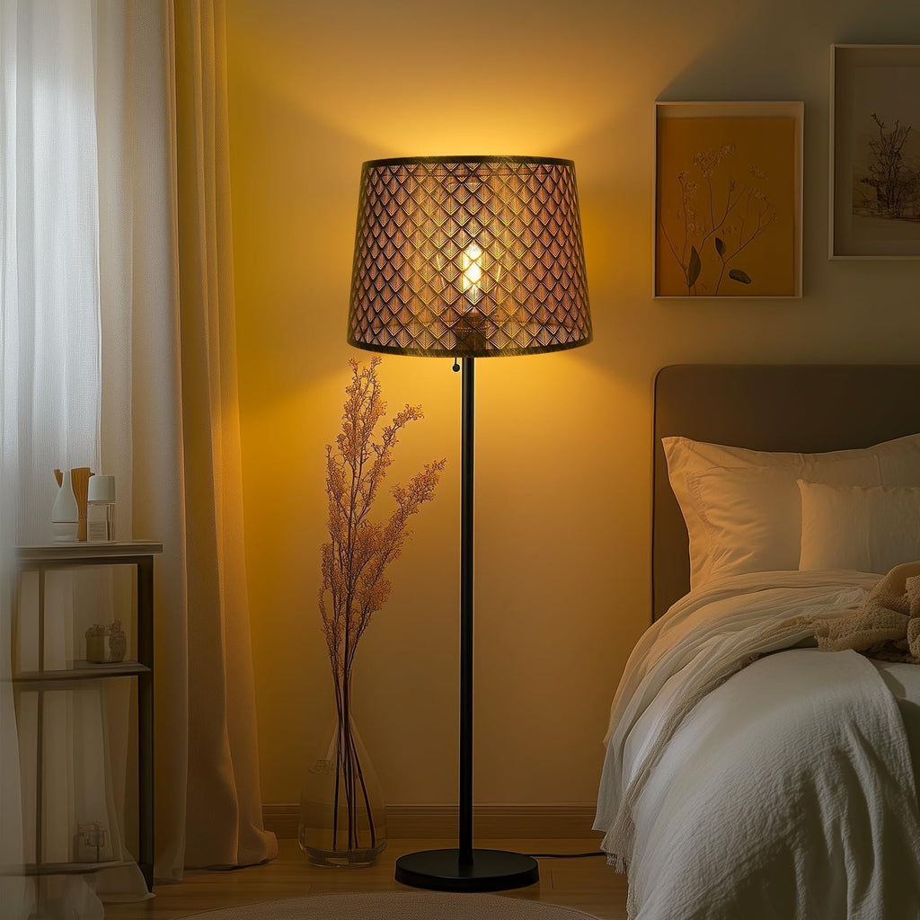 Arrow Design Etched Drum Lampshade – 12×14×10 Inch&Bronze Finish