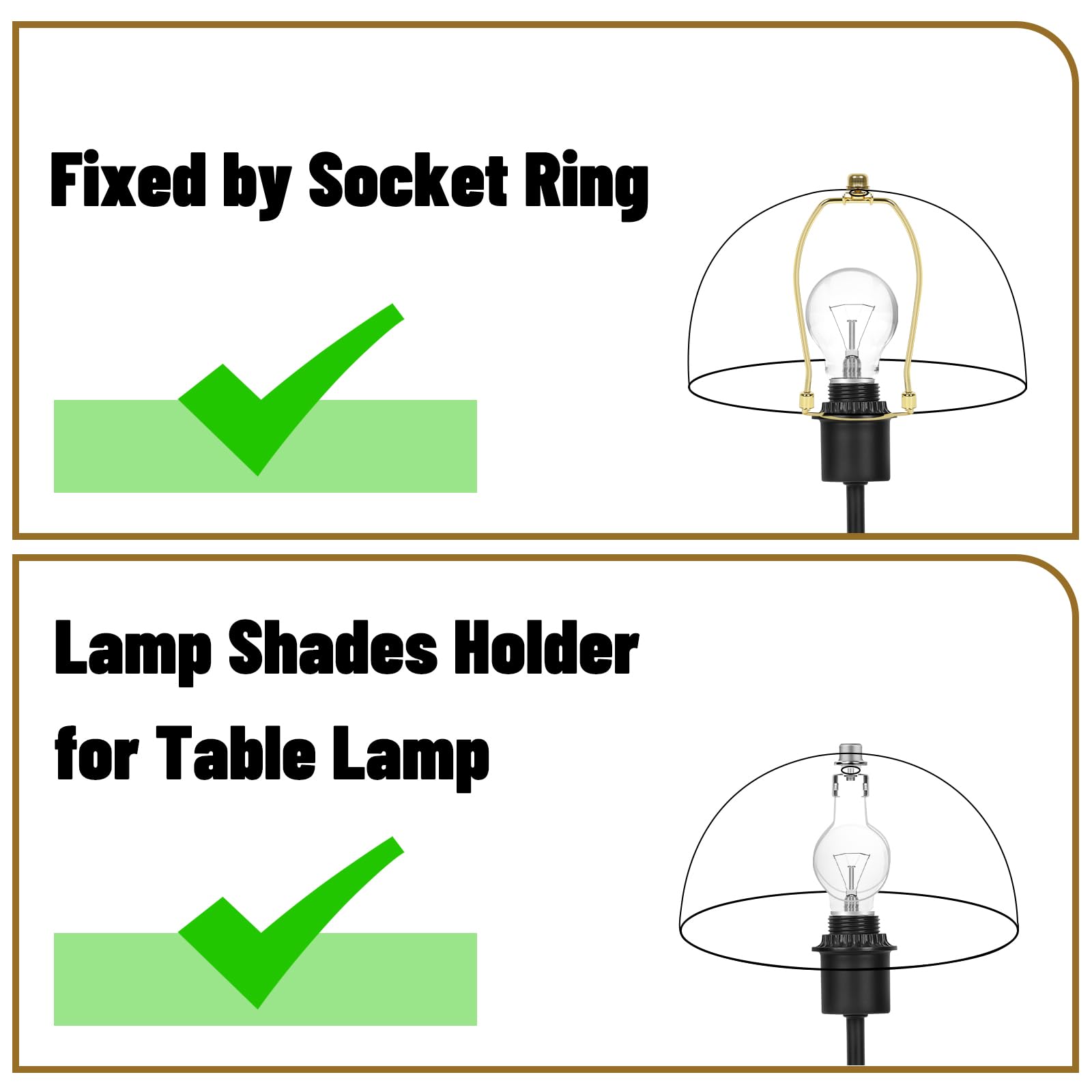 Clip-On Dome Lamp Shade | Hollowed Gold Design
