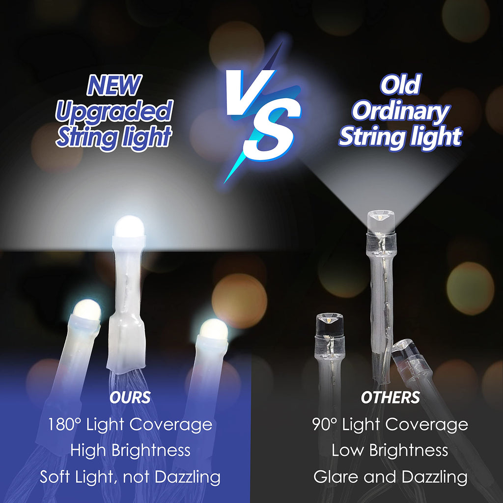 LED Icicle Lights, 98.4 ft 1216 LED 8 Modes Curtain Fairy String Lights, Warm White, Indoor Outdoor Decor for Christmas Halloween Thanksgiving Easter Wedding Party Gazebo-WHITE