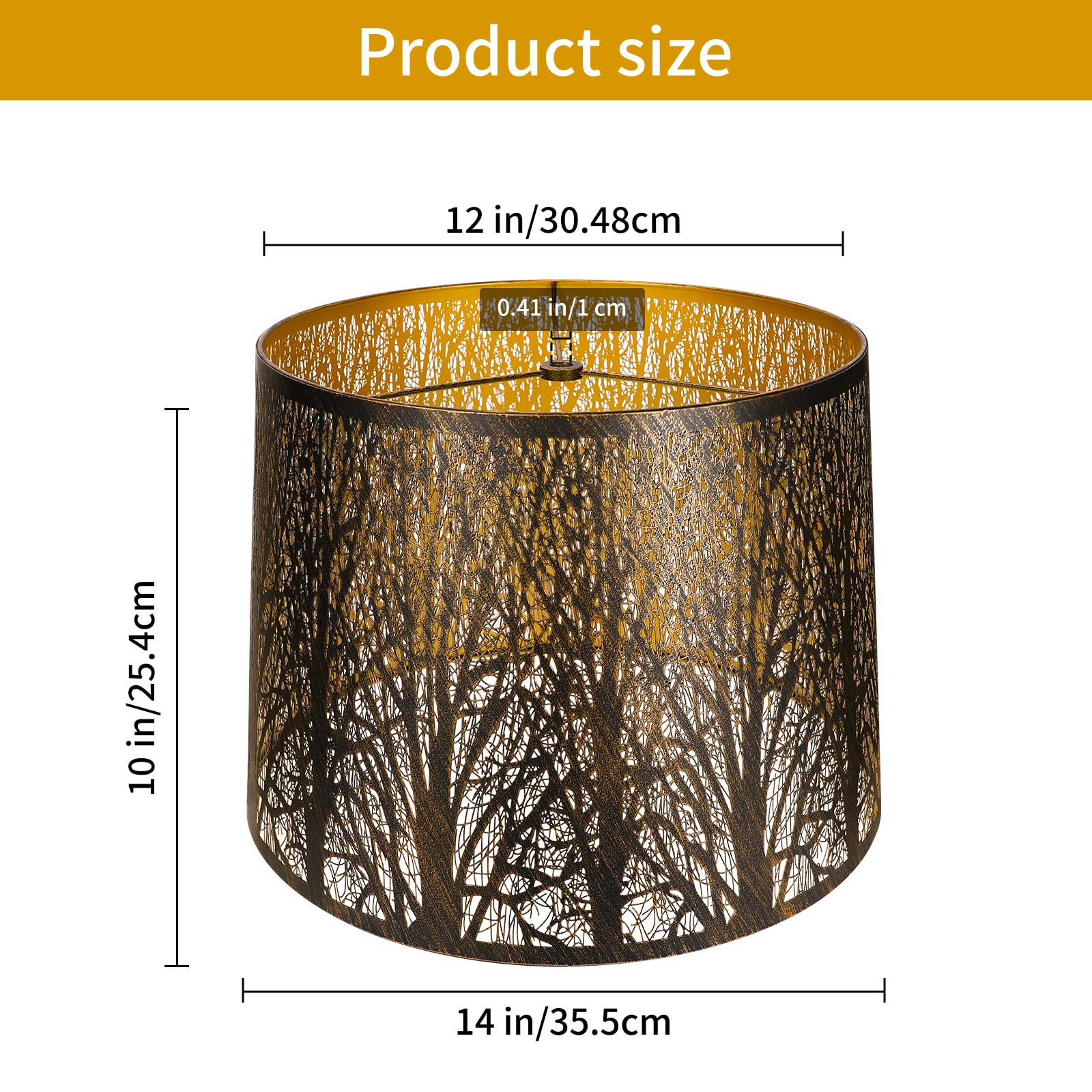 Forest Etched Drum Lampshade – 12×14×10 Inch