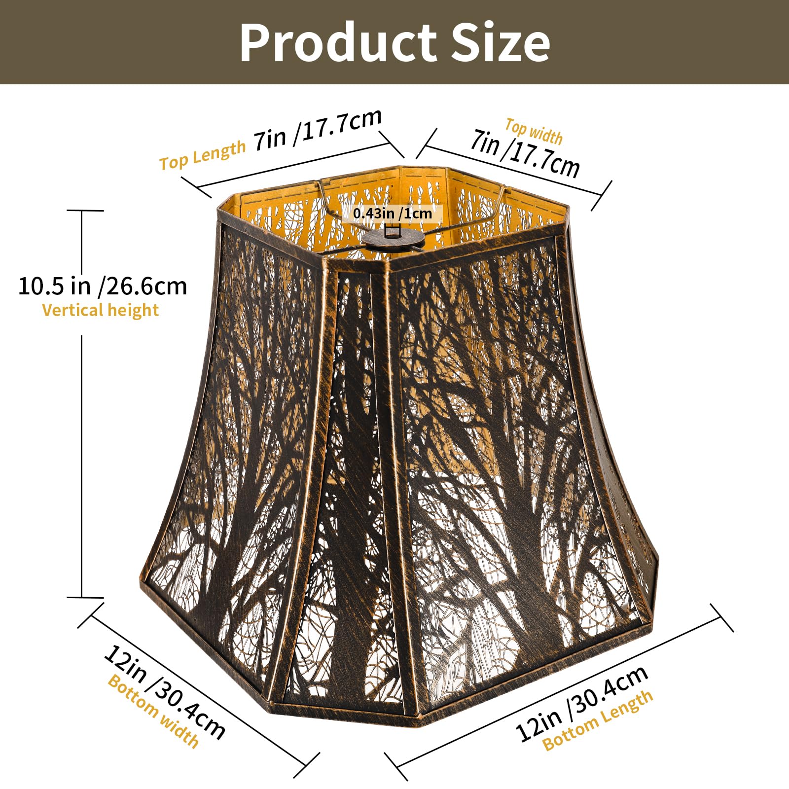 Square Cut Corner Bell Lampshade – 7×12×10.5 Inch