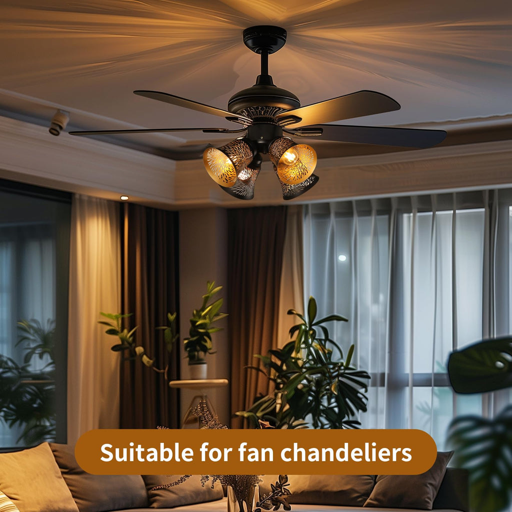 Chrysanthemum Etched Ceiling Fan Globes – 4 Pack & 4.5×4.75 Inch