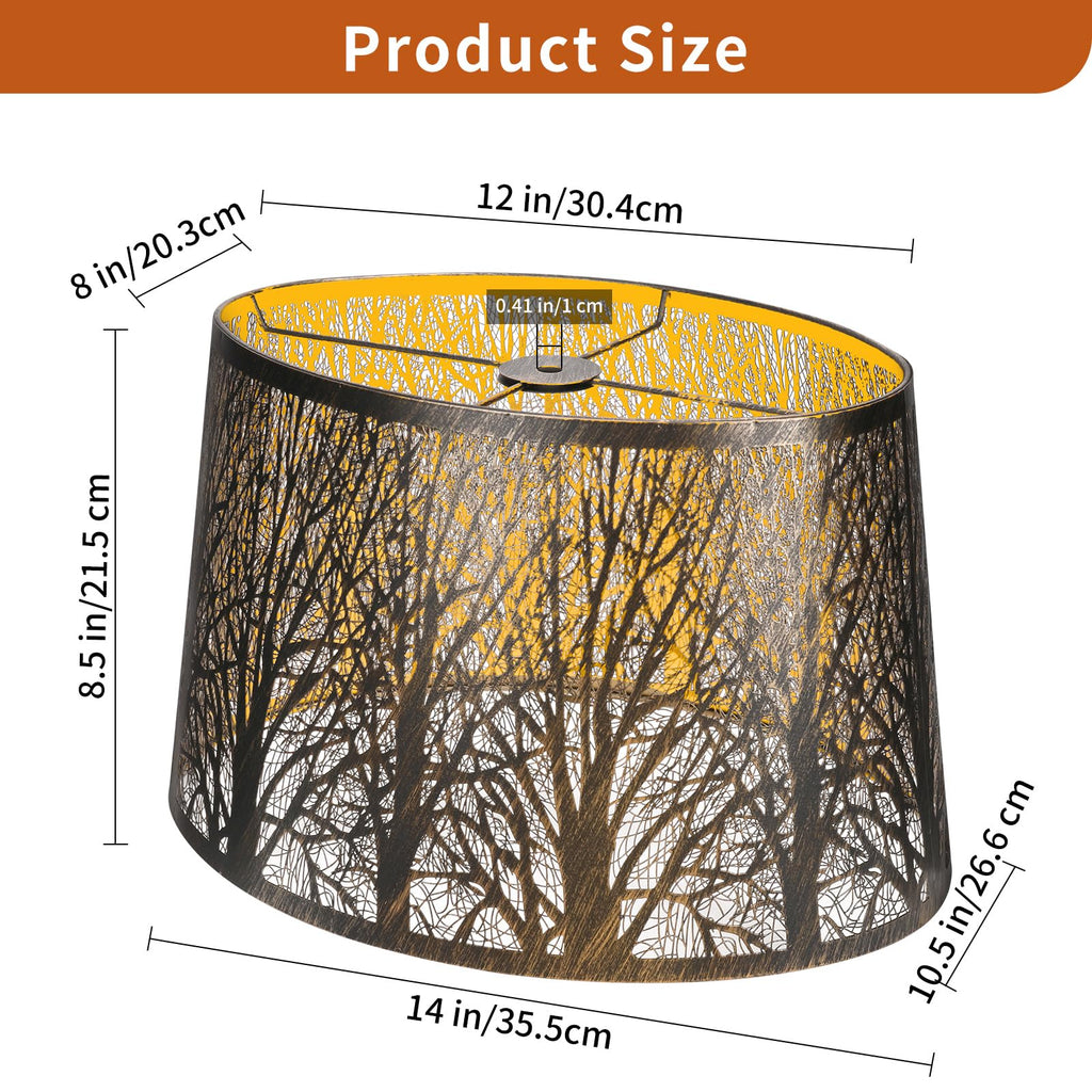 Gothic Oval Lampshade | Etched Forest Design
