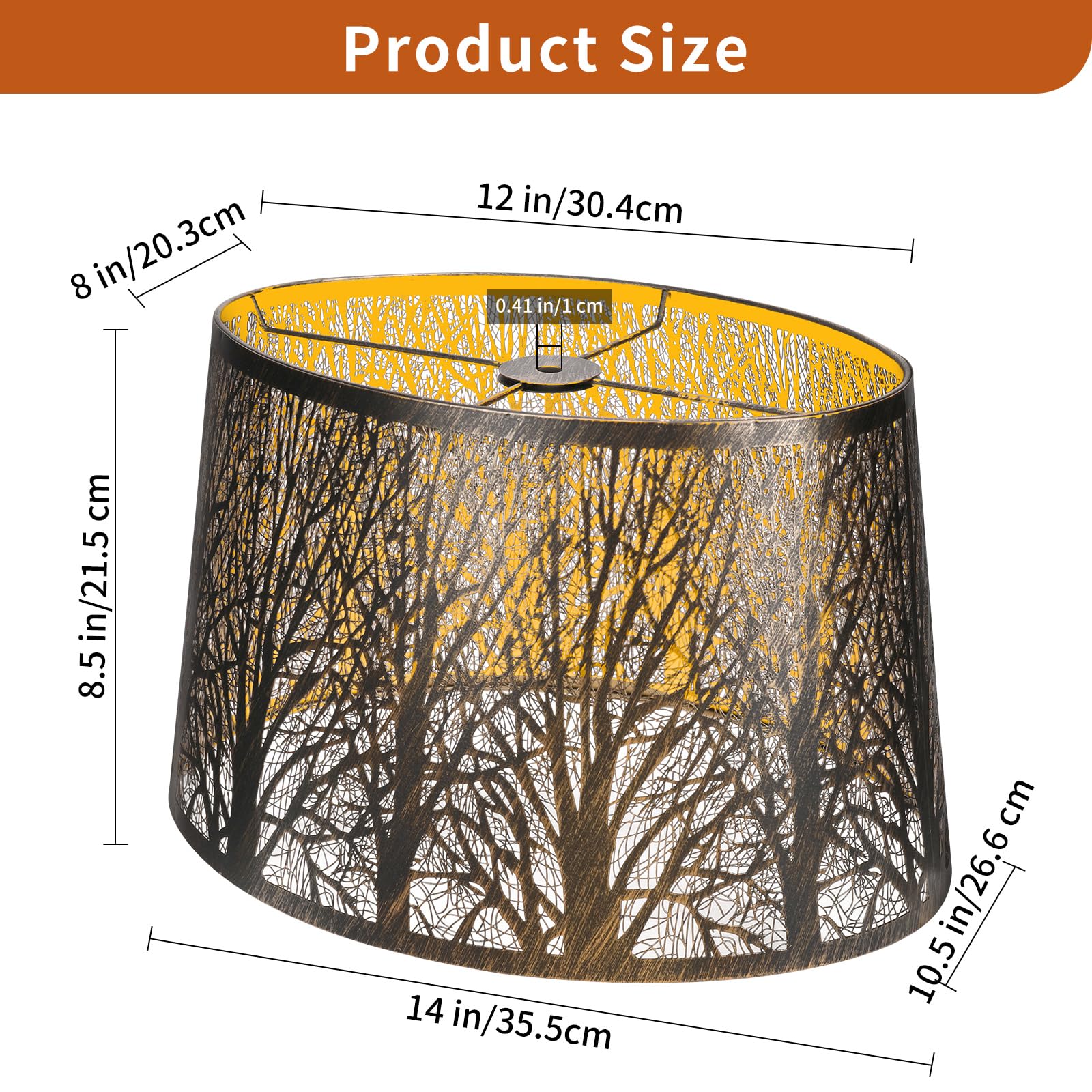 Gothic Oval Lampshade | Etched Forest Design