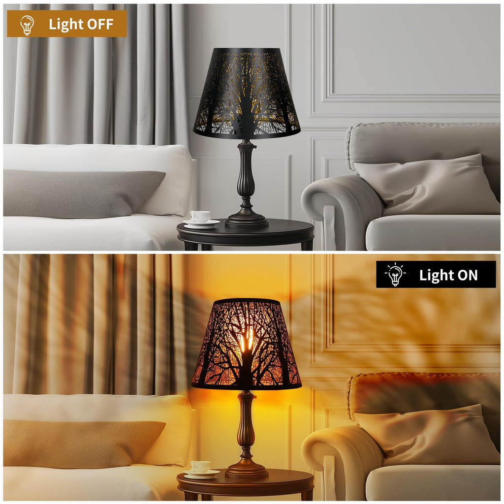 Barrel Tree Etched Metal Lampshade – 6×10×7.5 Inch