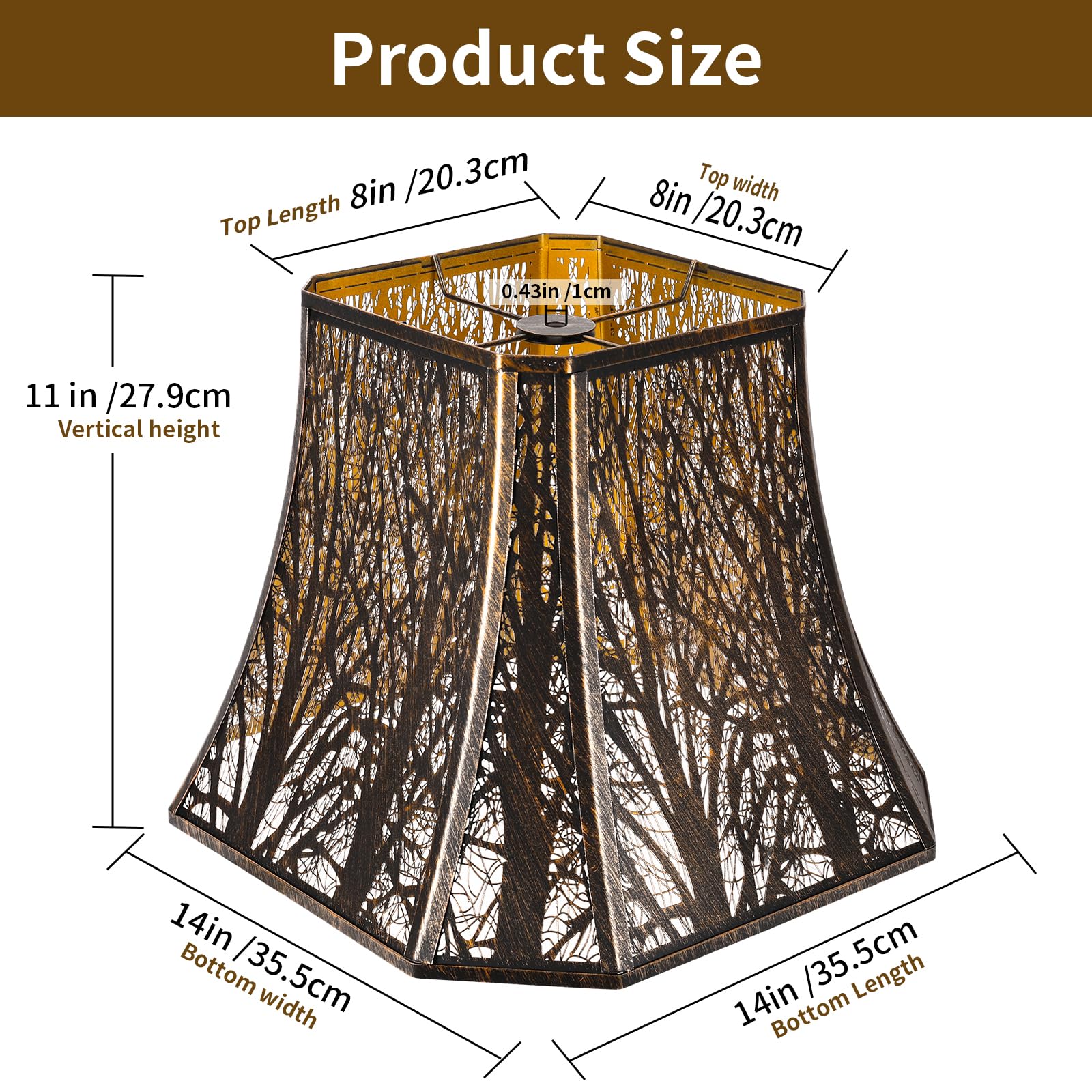 Square Bell Forest Lampshade – 8×14×11 Inch