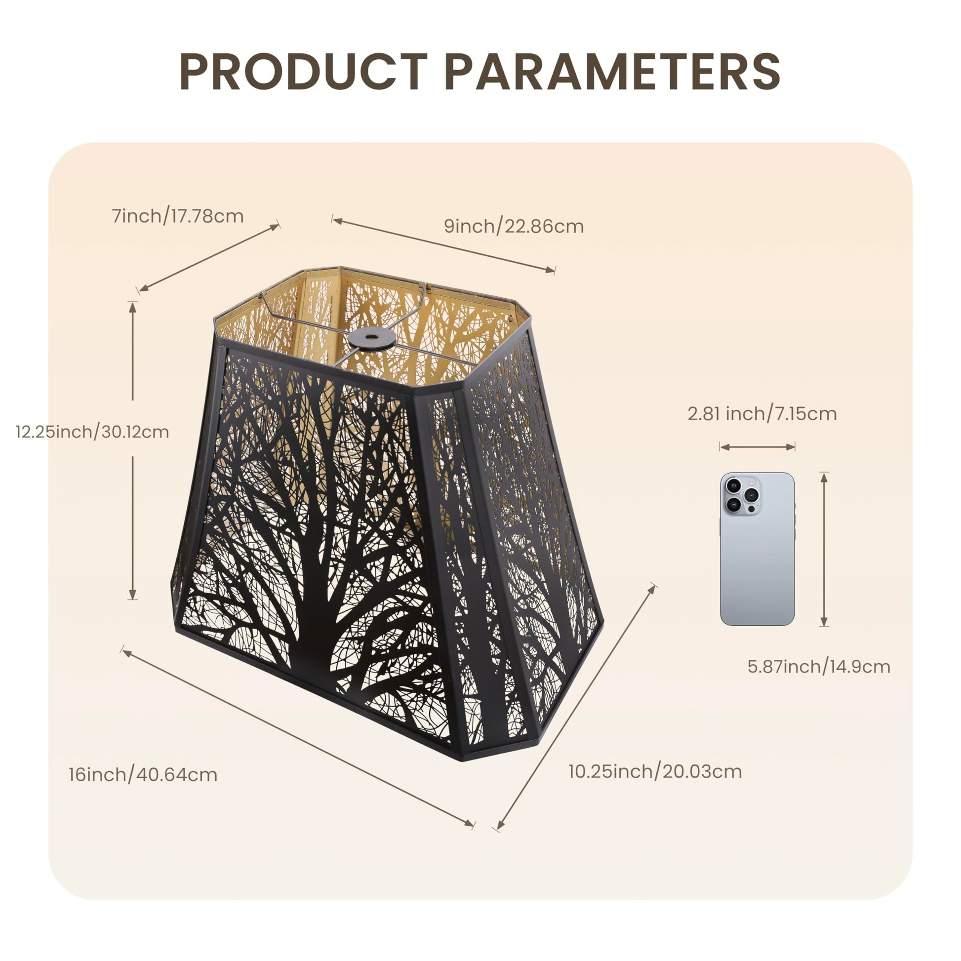 Bell Metal Lampshade | Square Cut Corner Design