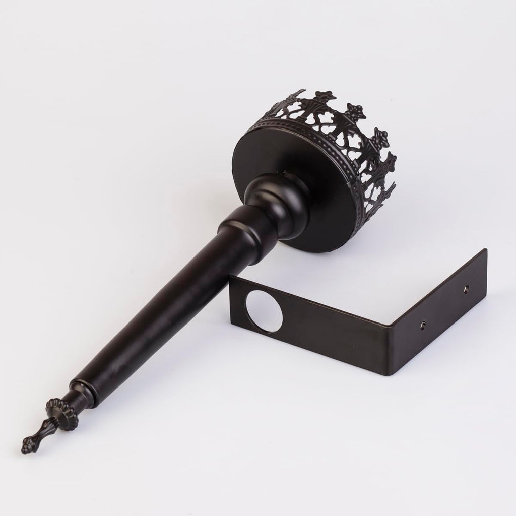 Set of 2 Wall Sconce Candle Holders, Scepter Design Metal Wall-Mounted Candle Holders, Black, Home Decor for Living Room, Bathroom & Dining Room