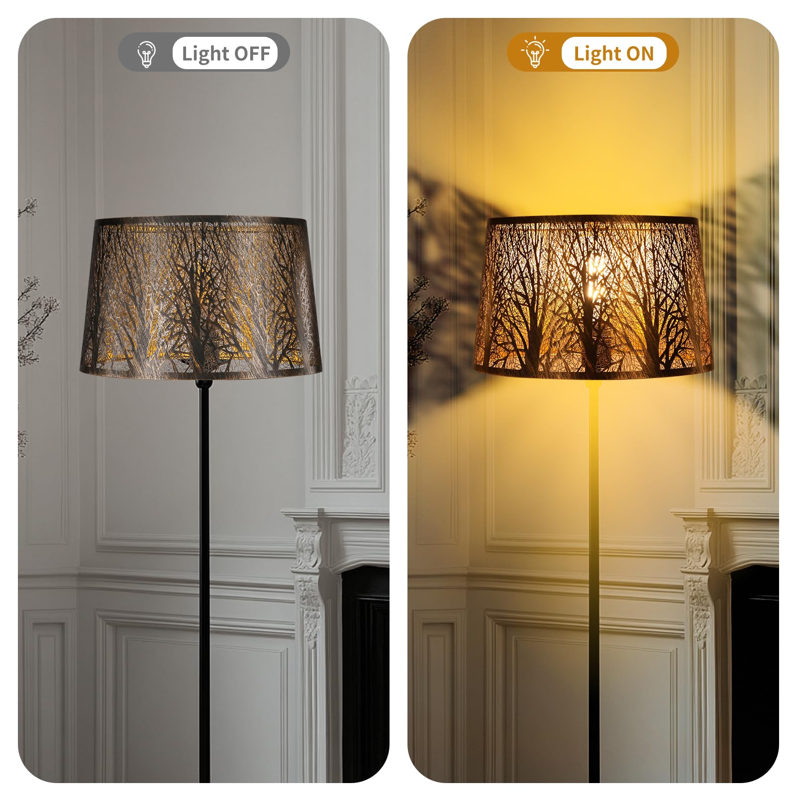 Gothic Oval Lampshade | Etched Forest Design