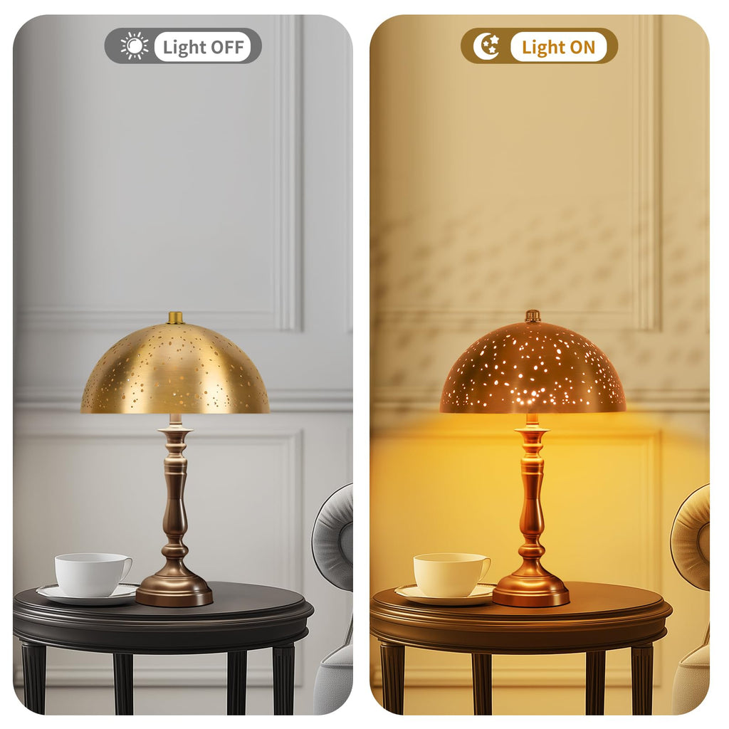 Clip-On Dome Lamp Shade | Hollowed Gold Design