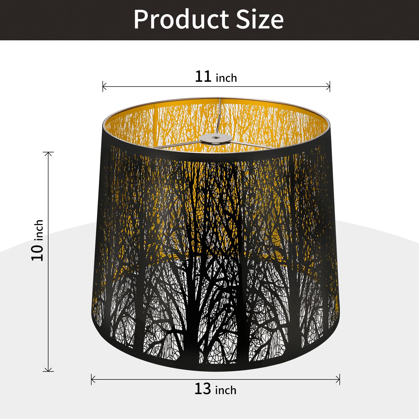 Stainless Steel Drum Lampshade | Etched Forest Design
