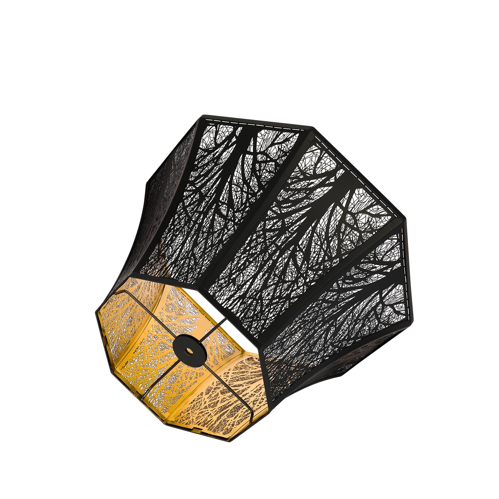 Octagonal Metal Lampshade | Etched Forest Design