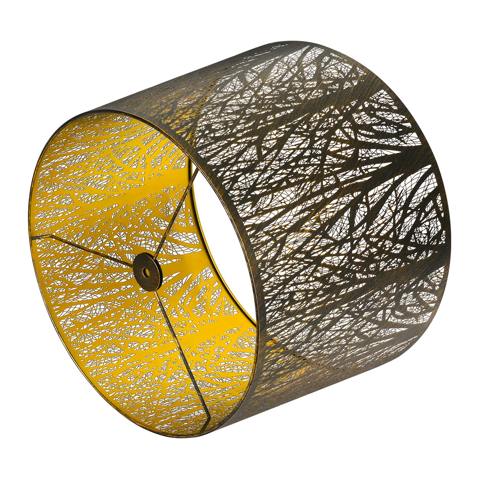 Forest Etched Lampshade – 14×16×11 Inch, Antique Bronze/Gold