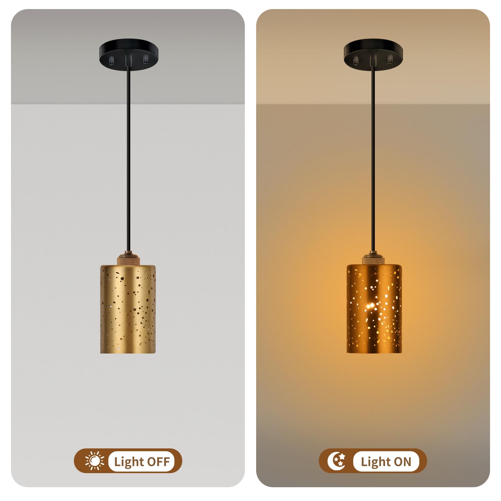 4 Pack Pendant Light Shades | Laser Starry Sky Design