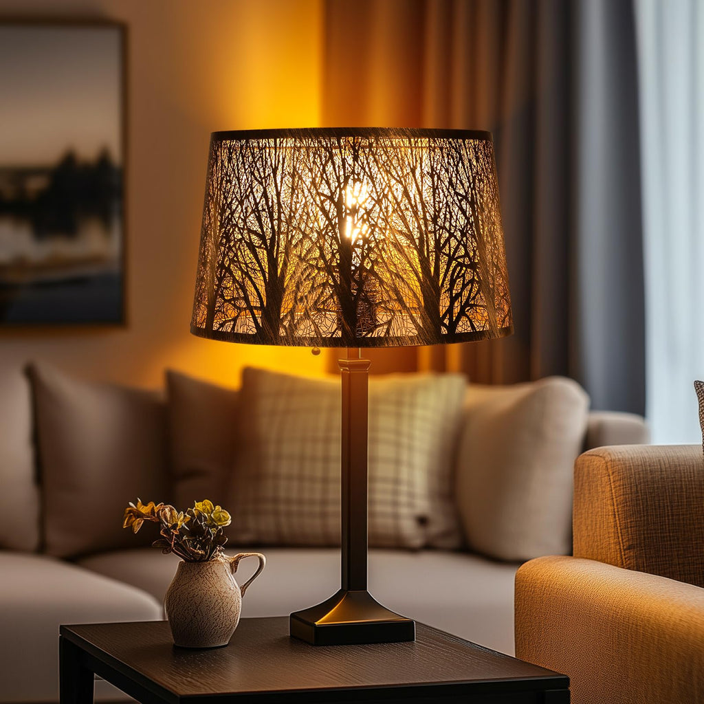 Gothic Oval Lampshade | Etched Forest Design
