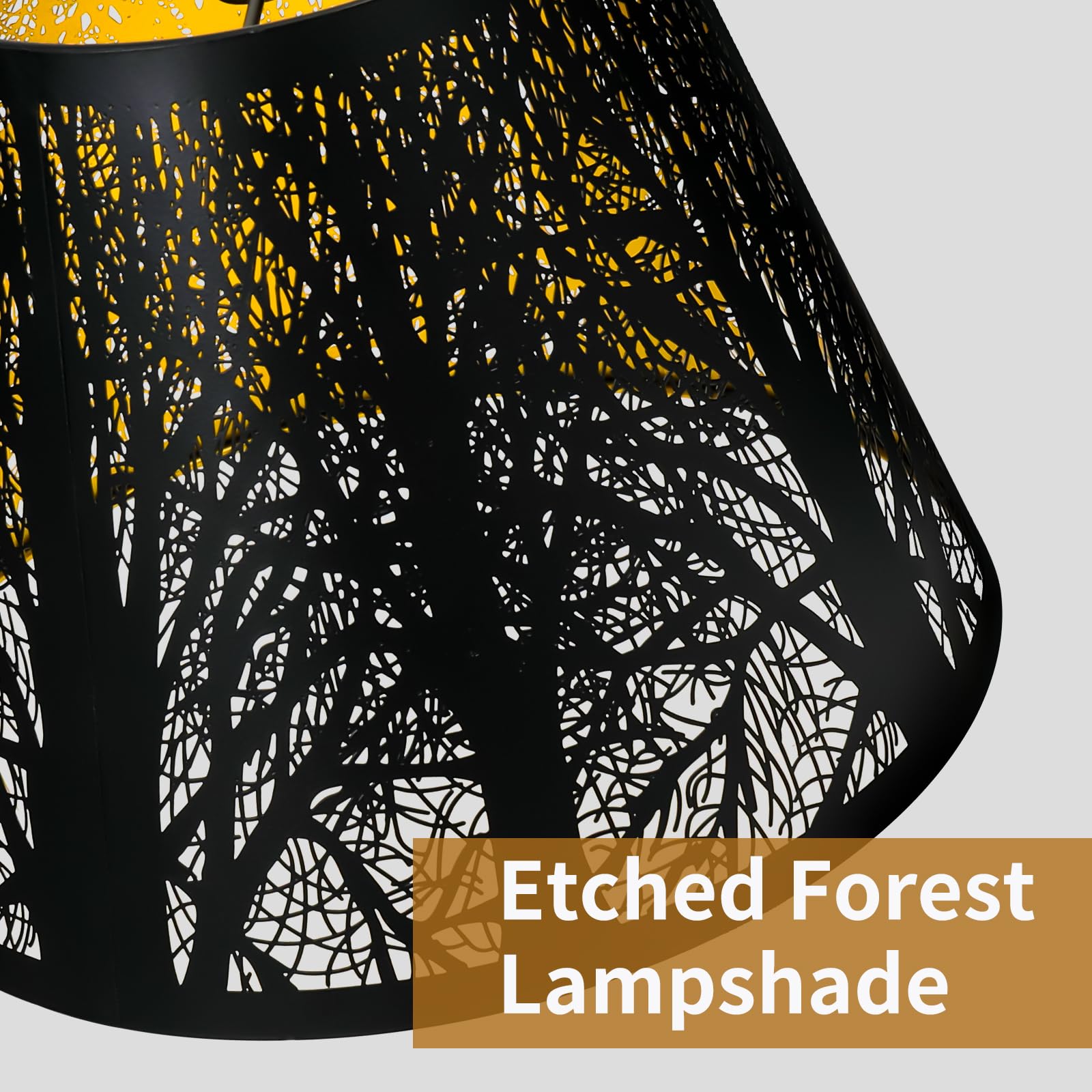 Barrel Tree Etched Metal Lampshade – 6×10×7.5 Inch