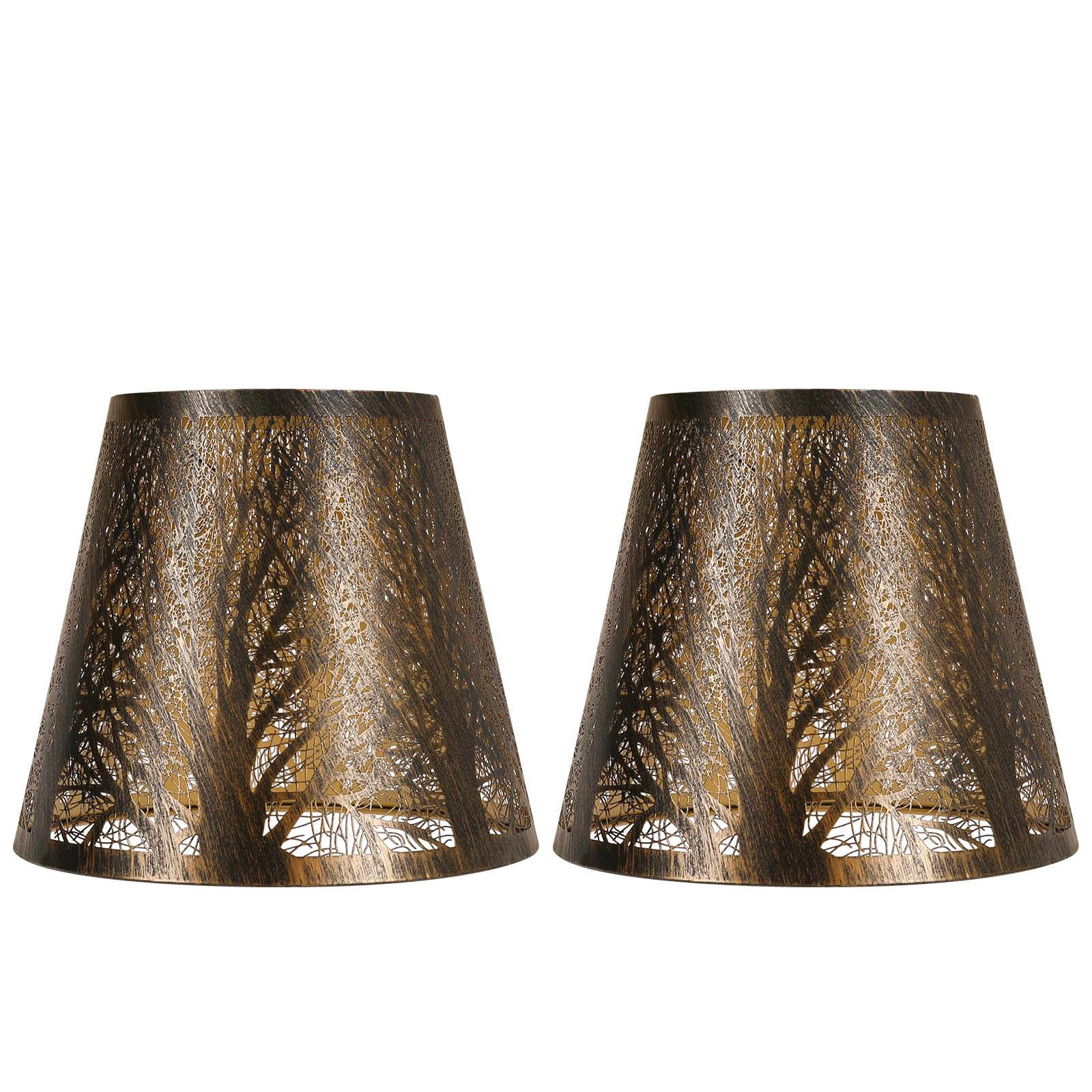 Clip-On Etched Forest Lampshade – 5×8×7 Inch