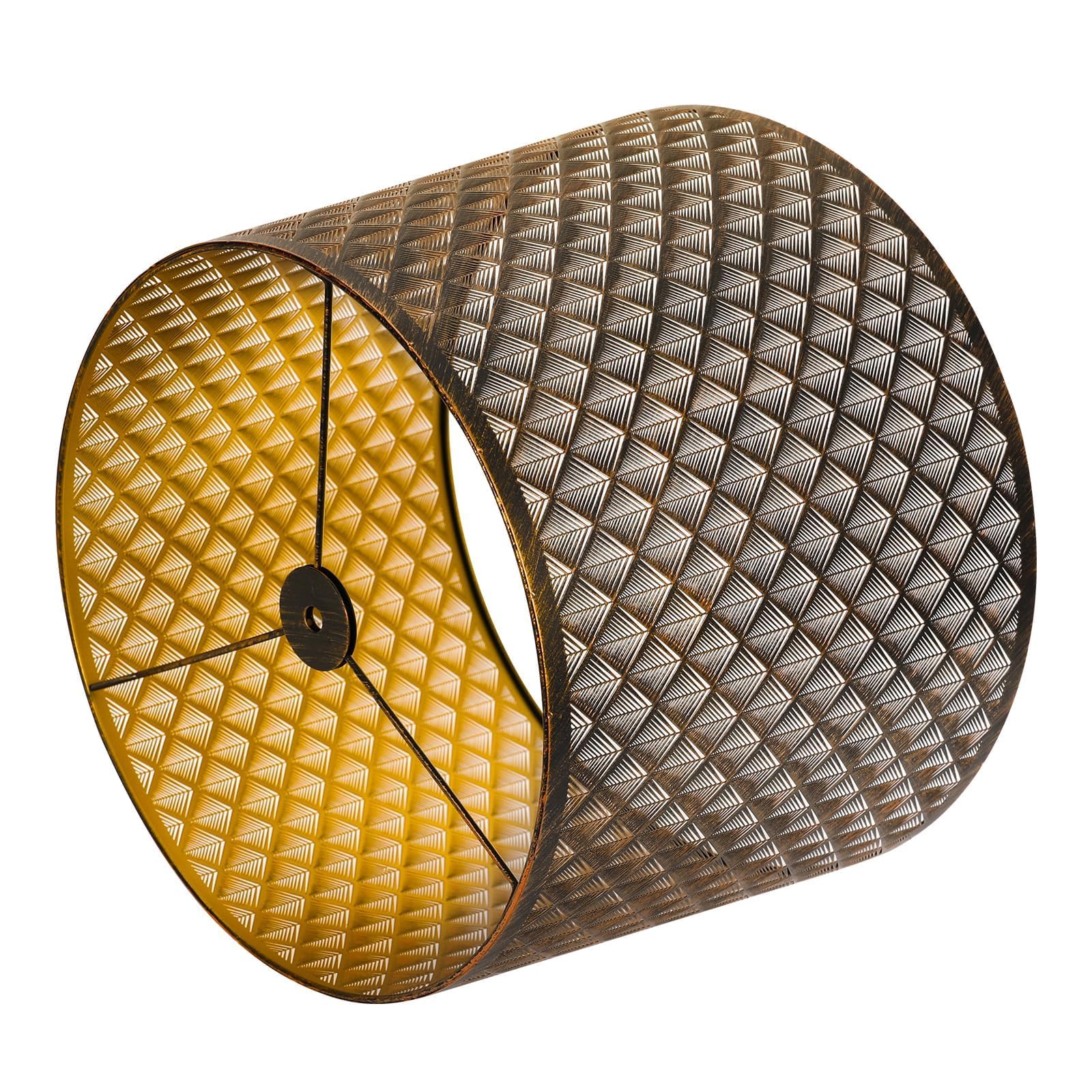 Arrow Design Etched Drum Lampshade – 12×14×10 Inch&Bronze Finish
